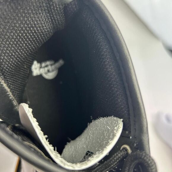 Dr. Martens Combat Boots Youth US 3 Kids Lace Up Side Zip White Leather 1460J - Picture 10 of 10